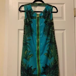 2011 VERSACE for H&M Palm Tree Print Sequin Dress
